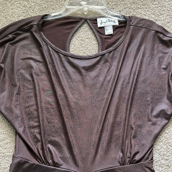 Joseph Ribkoff Vintage Snakeskin Brown Blouse with Belted Detail Women’s 6 - Picture 5 of 13